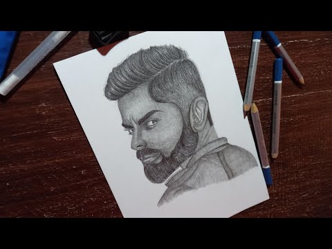 Realistic Pencil Drawing VIRAT KOHLI ସାରଙ୍କ 😄👍| step by step|#drawing#art#viratkohli#pencildrawing