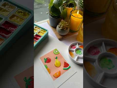 🍉 Gouache Painting 🍓🥝 Easy Art for beginners | #art #trending #gouache Cute | Colorful Painting |