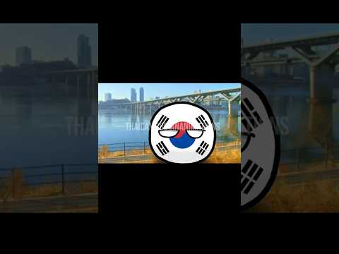 Here Comes the Japanese | Cat Walking on Frozen Han River | #countryballs #animation #edit #memes