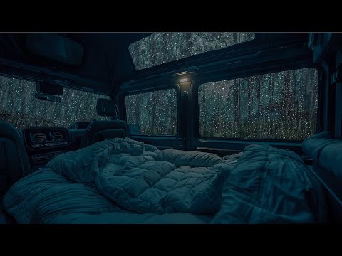 10 Hours⚡️Deep Sleep ASMR | Heavy Rain on Car Roof in the Forest for Instant Relaxation & Comfort