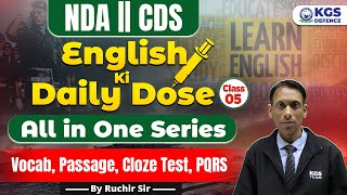 NDA | CDS English Ki Daily Dose All in One Series Vocab, Passage, Cloze Test, PQRS | Ruchir Sir KGS