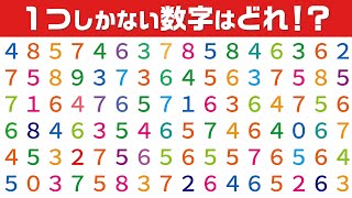 【集中力テスト】1つしかない数字探し