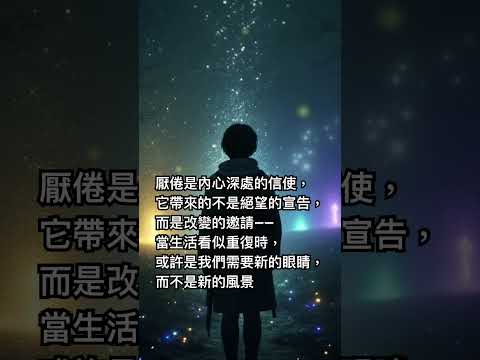 厭倦是內心深處的信使，它帶來的不是絕望的宣告，而是改變的邀請——當生活看似重復時，或許是我們需要新的眼睛，而不是新的風景 晚安😴⭐️⭐️ #bedtimemusic #lullaby