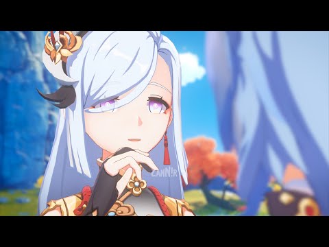 Shenhe wants to touch Ganyu's horns [ Genshin Animated]