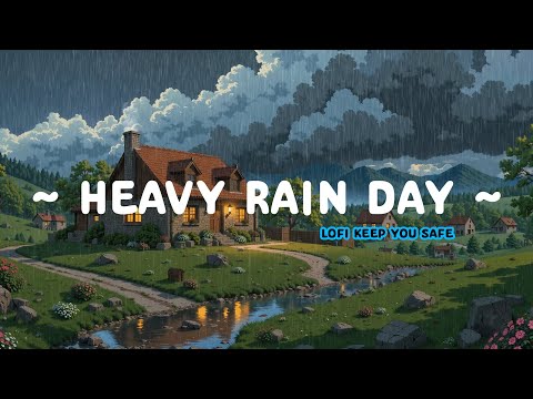 Heavy Rain 🌧️ Lofi Keep You Safe ☘️ Rain Sounds Lofi & Deep to study/work [ Lofi Hip Hop/Lofi Beat ]