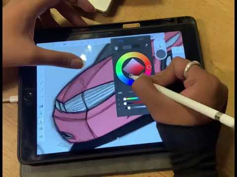 Car sketching and rendering on iPad