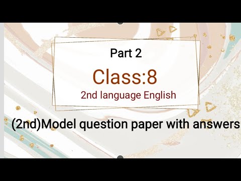 8th Class English Public Exam Key Ans 2023 | Class 8 Second Language English QuestionPaper(2)ansKey