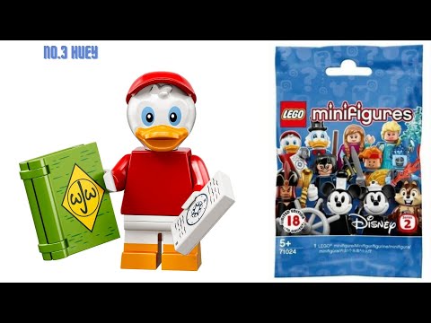 #一分鐘睇Lego人仔 - Lego 人仔 Disney 71024 no.3 RED Huey Minifigure (包本港平郵) 全新齊件連旦紙