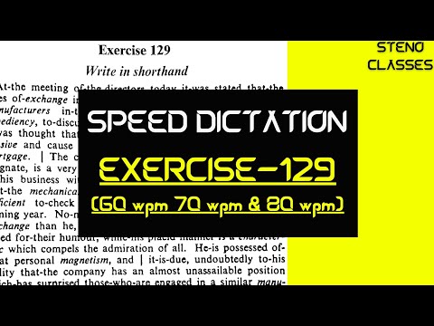 Speed Dictation of Exercise 129 | Chapter: Special Contractions | Pitman Shorthand (English) | 2022