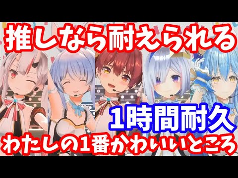 【1時間耐久】わたしの一番かわいいところ 推しならもちろん耐えられるよね？(圧)【耐えたら真のファン】ホロライブ  /百鬼あやめ/兎田ぺこら/宝鐘マリン/天音かなた/雪花ラミィ 作業用BGM