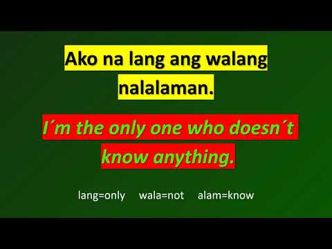 TAGALOG ENGLISH PHRASES USING I