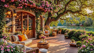 Smooth Jazz Background Music for Tranquil Days🌺 Cozy Coffee Shop Ambience In Lakeside & Bird Singing