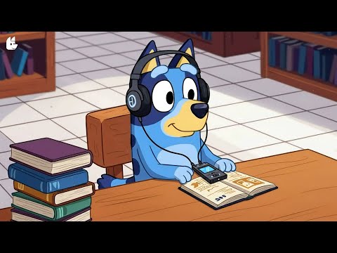 Bluey Cute Library's Time 🎧 Lofi Chill Study Library Playlist | Focus & Relax at the same time