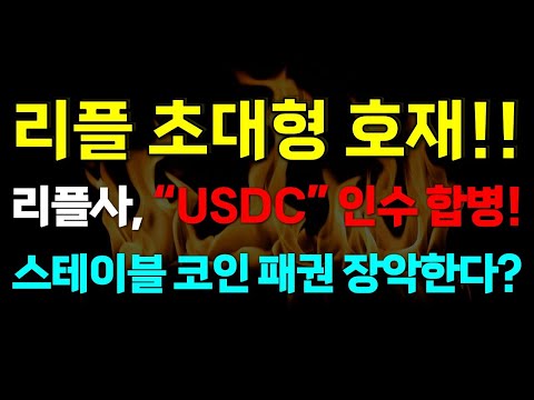 리플 엑스알피 호재!! 스테이블코인 TOP USDC 인수한다? 완벽 대응전략 공개합니다
