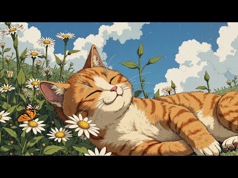 A Gentle Summer 🌼Sunshine, Blossoms & Cat 🌼 Lofi Hip Hop / Deep Focus to work, relax, study