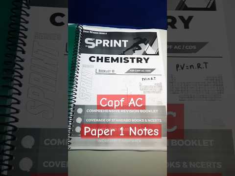 Capf AC Paper 1 Notes | Sprint Booklets #capf2025 #capfpaper1