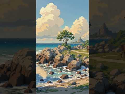 Anime Ghibli Background like 🏖️🪴 #lofi #sound #shorts #trending #viralvideo #lofihiphop