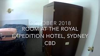 OCTOBER 2018 ROOM AT THE ROYAL EXPEDITION HOTEL, SYDNEY CBD