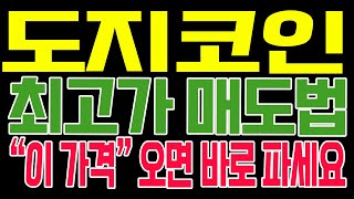 [도지코인 코인전망] 최고가 매도법!! "이 가격" 오면 바로 파세요!!