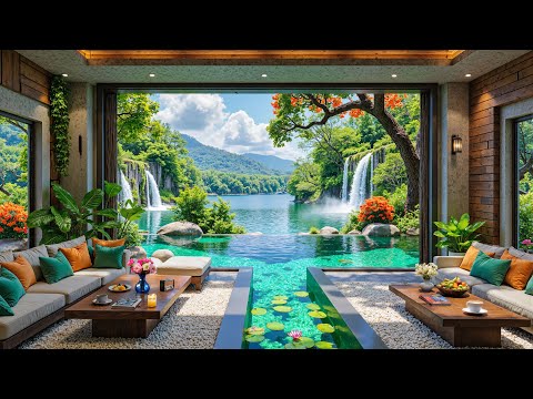 🌿 Living Room Morning Relaxing In Forest | Tranquill Jazz & Nature Sounds for Calm Work & Reading