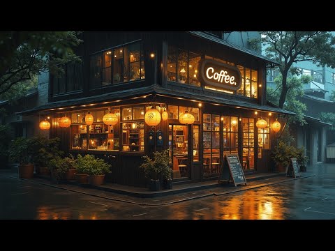 Relaxing 90s japanese lofi hiphop rainy coffee shop study music chill sleep ambiance