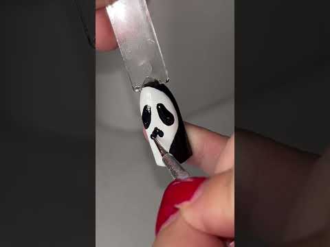 Ghostface Nail Art #halloween #scream #ghostface #nailart #halloweennails #nailtutorial #shorts