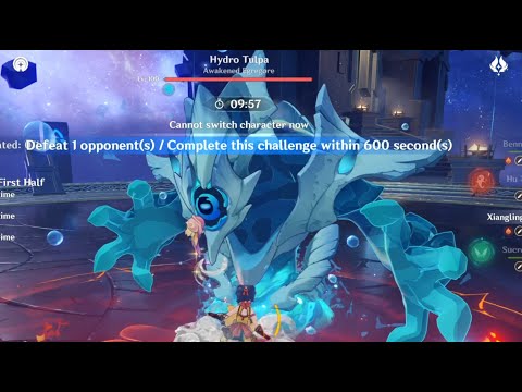 Hu Tao and Xiangling VAPORISES Hydro Tulpa in 13s! 4.3 Abyss speedrun