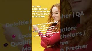 IT Jobs | Intern QA | Deloitte #hiring  #internship  #jobsphere
