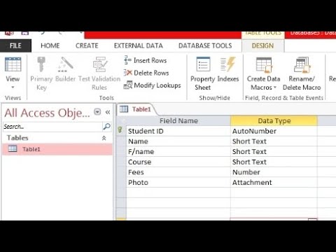 Microsoft access lecture 2 (table design)