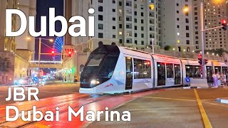 Dubai [4K] Night JBR (Jumeirah Beach Residence), Dubai Marina Walking Tour 🇦🇪