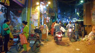 India: Night Time Slum Life. Delhi. Walking Tour.