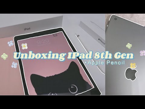 unboxing ipad 8th gen + apple pencil  🍎minimalist*unboxing with bts song