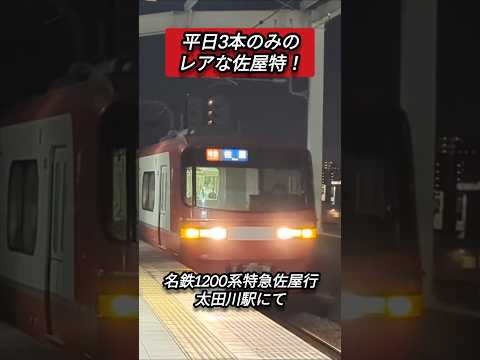 【平日3本しか見られない特急】名鉄1200系特急佐屋行　太田川駅到着#shorts