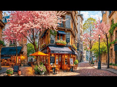 Blossoming Café Jazz in Springtime Paris ☕ Sweet Jazz & Soft Bossa Nova for a Calm Morning