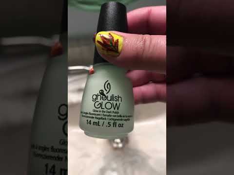 Try this new china glaze glow in the dark nail polish! 🎃💚