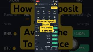 How to Deposit AVAX coin Avalanche to Binance Spot wallet #Binance #avax