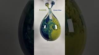 Avocado + Ocean Blue = ? #colormixing #satisfying #abstractart