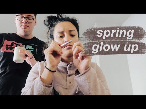 I TRIED TO GIVE MYSELF A SPRING GLOW UP | at home waxing, nails, eyelash extensions + more