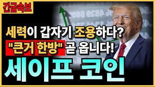 🚨세이프 코인🔥"큰거 한방" 곧 옵니다!🔥세력이 갑자기 조용했던 이유 알려드립니다!