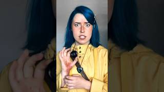 Turning myself into Coraline for Halloween 👀🪡🧵