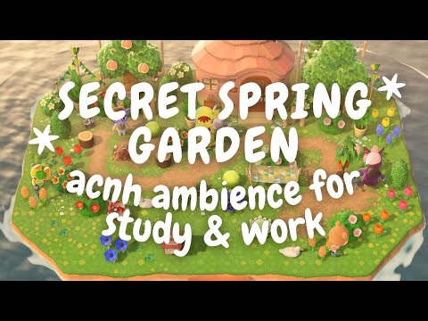 🏝️ animal crossing’s secret spring garden🌼| acnh ambience for study & work 🌿 | 3 hour loop