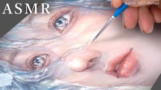 【ASMR】うるうるな水彩イラストメイキングと描く音🌸Watercolor Painting, Water
