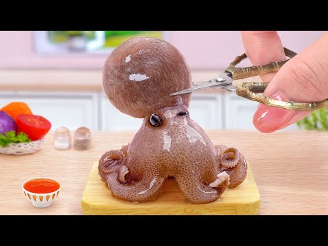 The BEST Seafood 🐙 Mystery Box Miniature Octopus Fried Cheetos Takis Ghost Pepper 🐙Mina Mini Kitchen