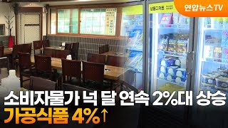소비자물가 넉 달 연속 2%대 상승…가공식품 4%↑ / 연합뉴스TV (YonhapnewsTV)