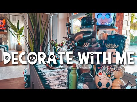 Fall Decorate With Me : Tiered Trays , Kitchen Decor , Disney Halloween Aesthetic
