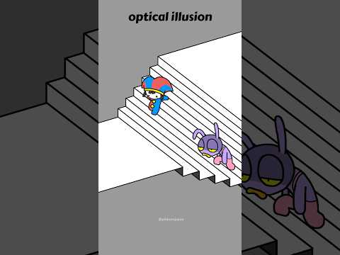 How is this possible?😱3D Trick Art😱Optical Illusion Animation part 3 by Pomni x Jax🥰#3d #shrots