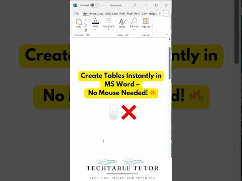 MS Word Magic! 🔥 Create Tables in Seconds – No Mouse Needed!  #msword #mswordshorts