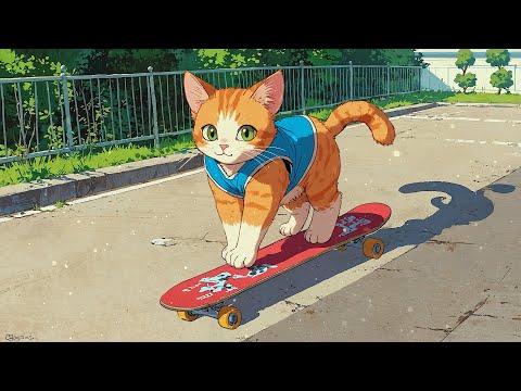 Energetic Sunday Morning 🛹 Morning Lofi Songs With Cute Cat To Lift Your Spirits 🛹 Lofi Spring Vibes
