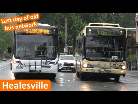 Buses in Healesville; last day of the old bus network - Melbourne Transport