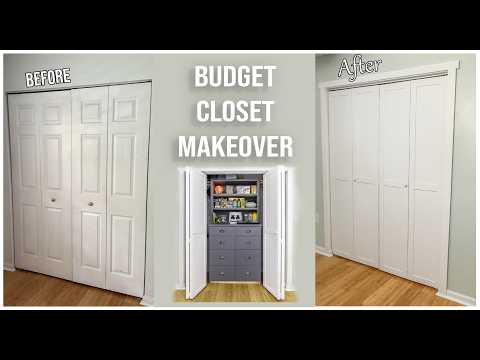 DIY - Closet makeover - custom cabinets and bifold doors